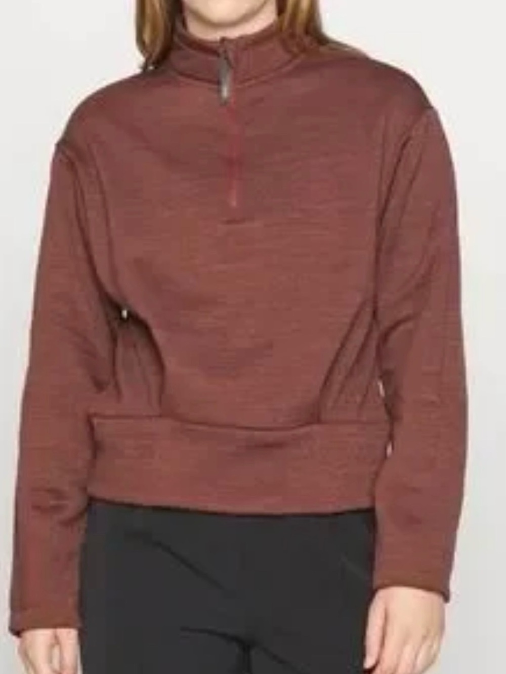 Athleta Altitude Polartec Half-Zip Cowl Sweater in Rust